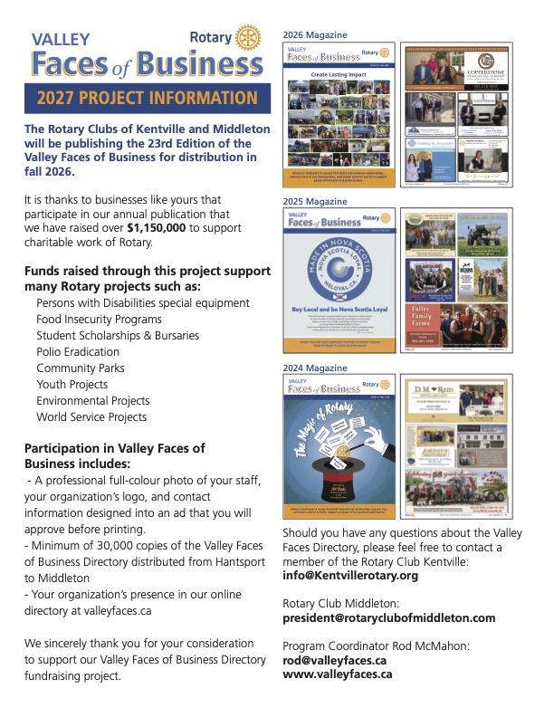 2026 Valley Faces of Business Infosheet